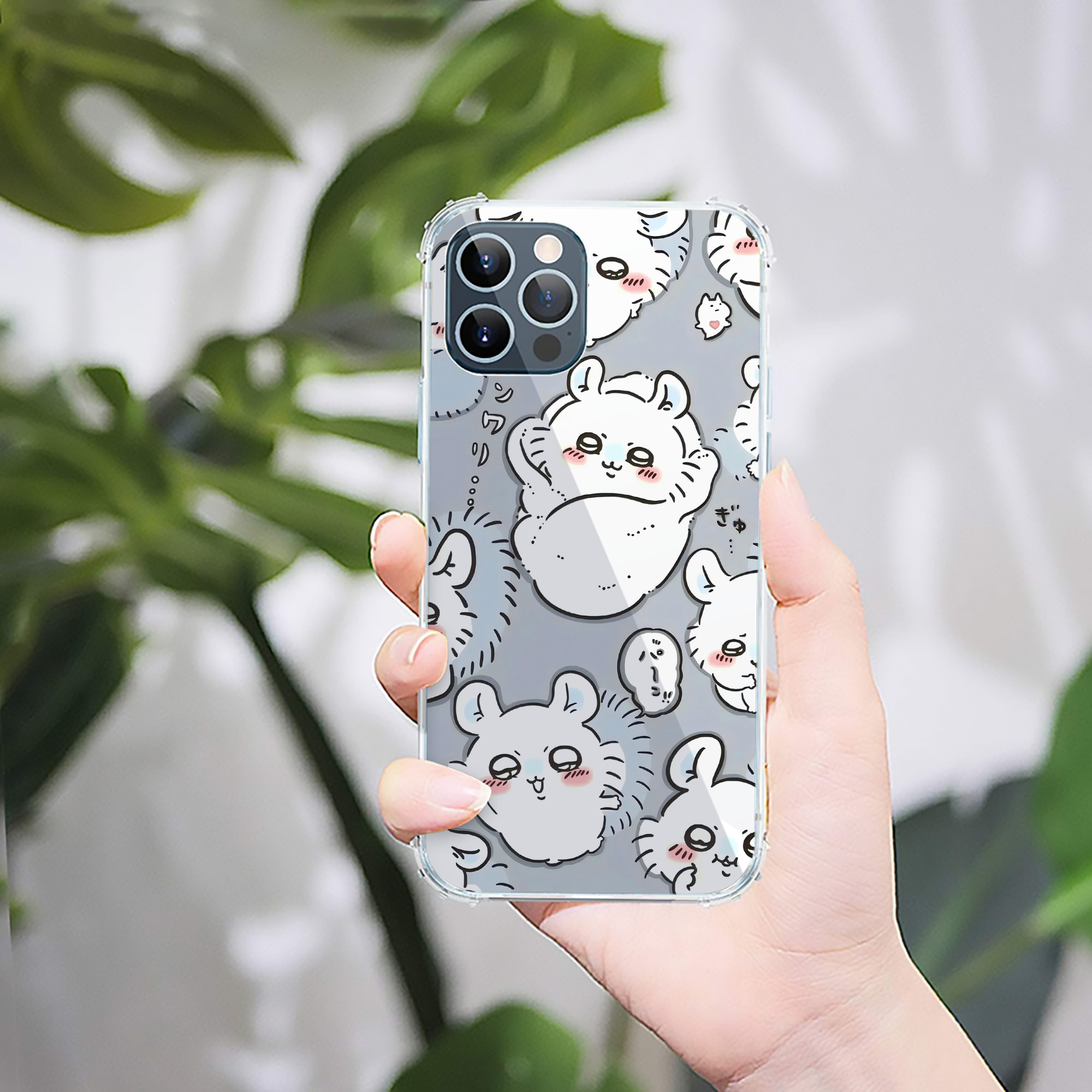 （画像用） ちいかわ Chii-kawa 【iPhone 12シリーズ対応】透明スマホケース（クリアソフトケース）
